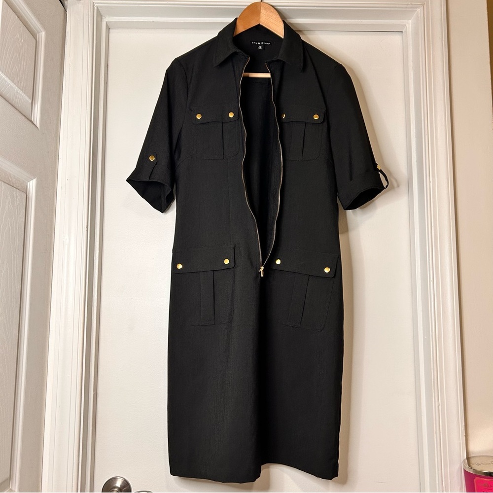 True Envy Black Utility Dress - Size 10 - Picture 4 of 12
